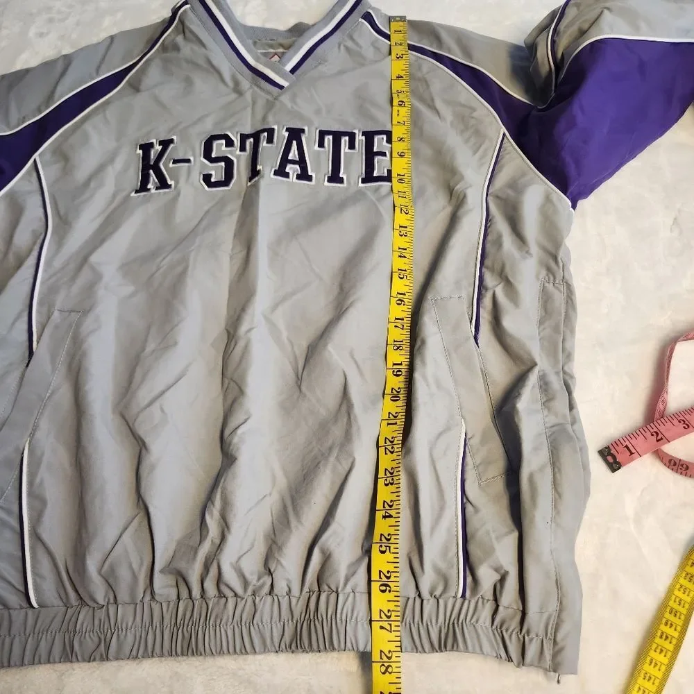 VTG K-State Gray and Purple Pullover Jacket M